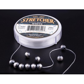 JewelrySupply Stretcher Beading Cord – Multi-Fiber Stretchy Jewelry Bead Cord – White Color, 0.7mm Diameter, 5 Meter Spool – Jewelry Making Cord for Creating Necklaces, Bracelets, and DIY Crafts