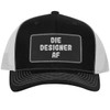 Die Designer AF - Leather Black Patch Engraved Trucker Hat,
