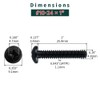 #10-24 x 1" Stainless Pan Head Machine Screws 50 Pcs,