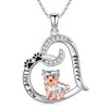 Suiknsn Yorkie Necklace for Women 925 Sterling Silver Paw Print