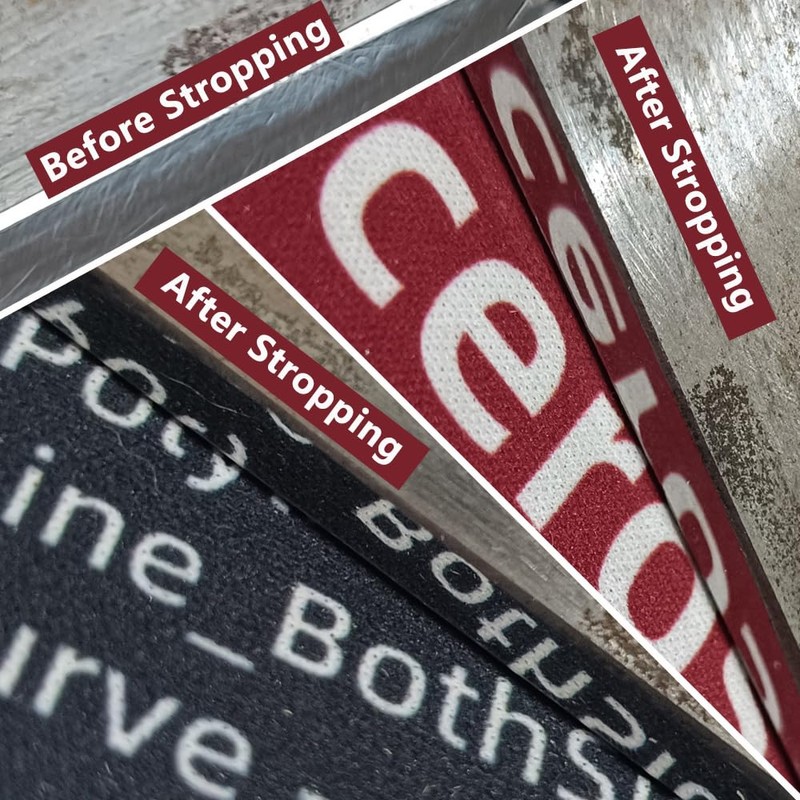 Leather Strop Kit with Sharpening Polishing Compound Knife Stropping Block