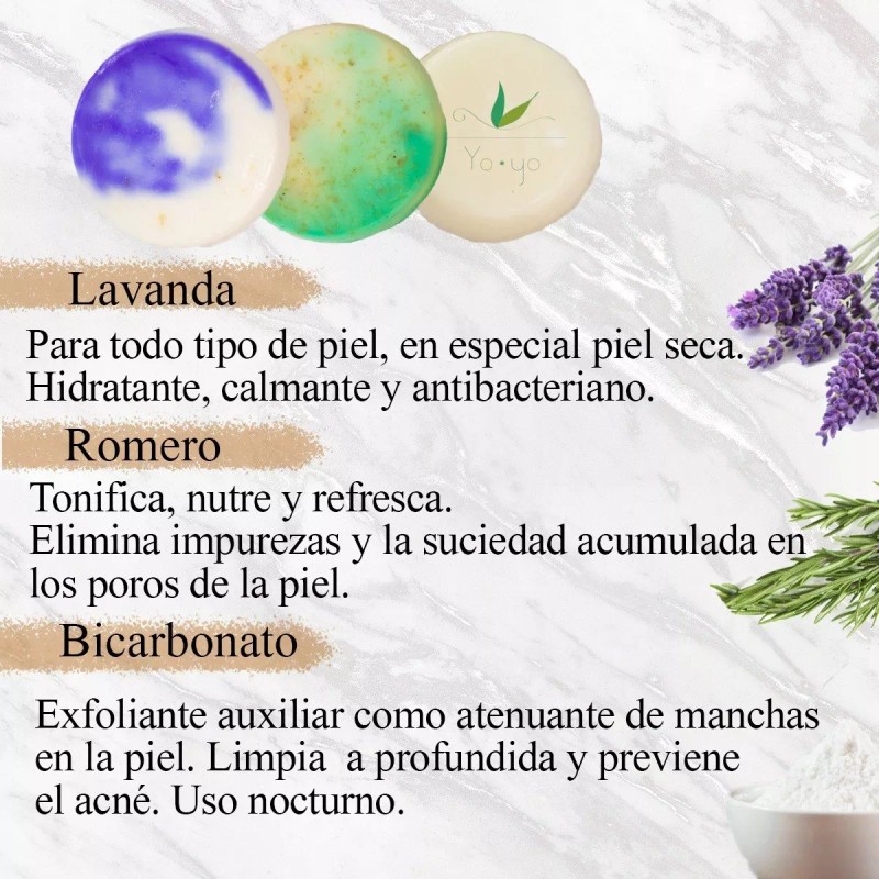 Yoyo vital 3 Pack Jabón Artesanal Facial Corporal Con Activos