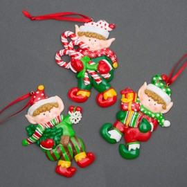 Christmas Tree Hanging Decorations Elf Holding Gifts Candy Christmas Xmas Tree Wall Home Décor Ornaments 3pcs Set