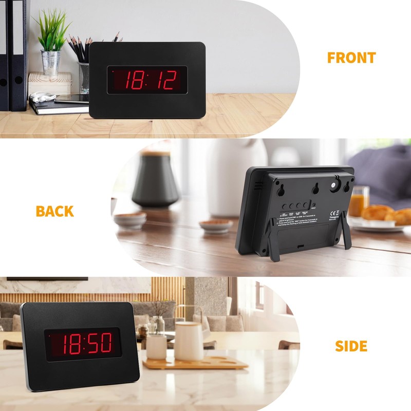 Timegyro Digital Wall Clock Battery Operated with LED Display, Wall