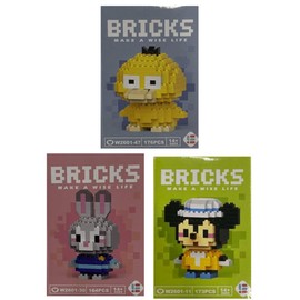 Yummy Baby Products Micro Mini Building Blocks Anime Character Set (500+ Pieces), Ages +14, Toys Gifts for Kids and Adults (3 Pack) (Set 10)