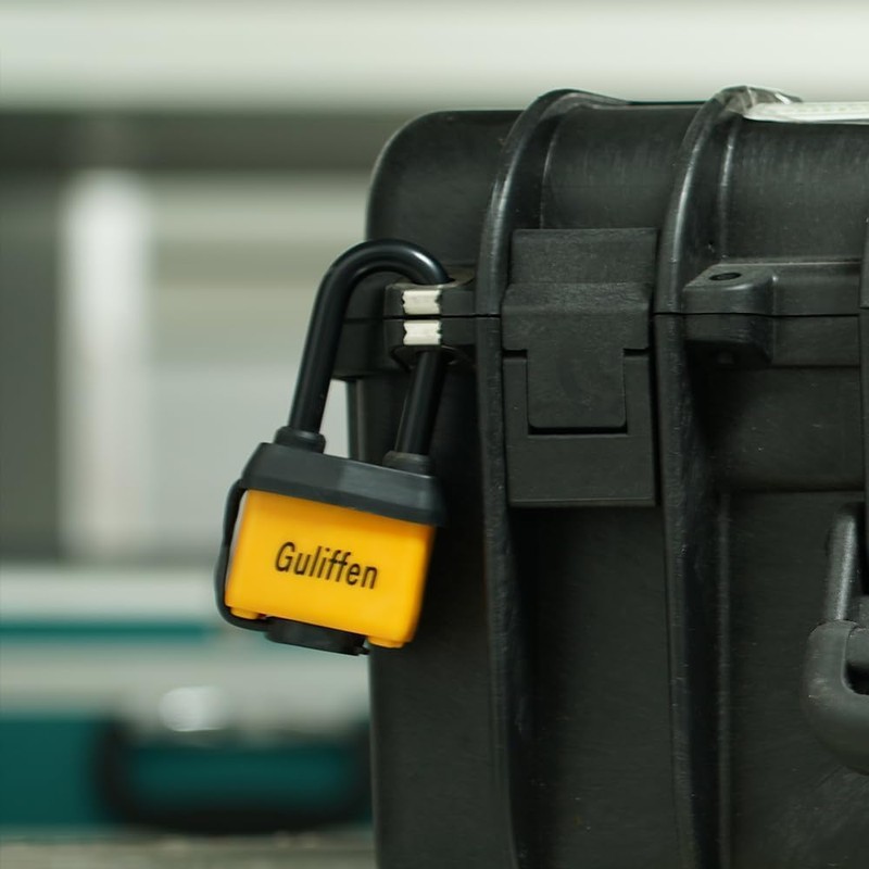 Guliffen Weatherproof Laminated Padlock with Key,4 Pack Outdoor Pad Locks