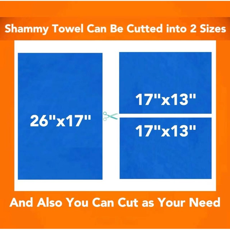 Premium Shammy Cloth for Car Drying - 2pk(26”x17”) - Super