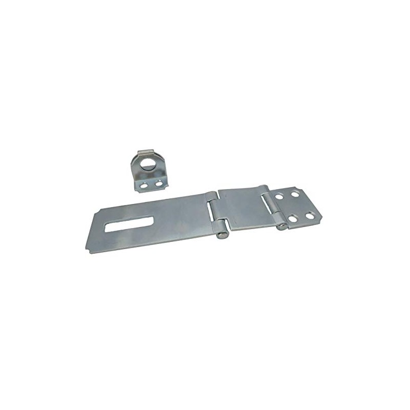 QCAA Double Hinge hasp and Fixed Staple, Zinc Plated, 4-1/2",