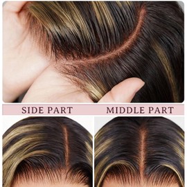 Highlight Wear and Go Glueless Wig Human Hair Pre Plucked Pre Cut 1B/27 Lace Front Wig Human Hair 220% Density 7x5 HD Lace Closure Wigs Balayage Black and Blonde Body Wave Wig With Baby Hair 26inch