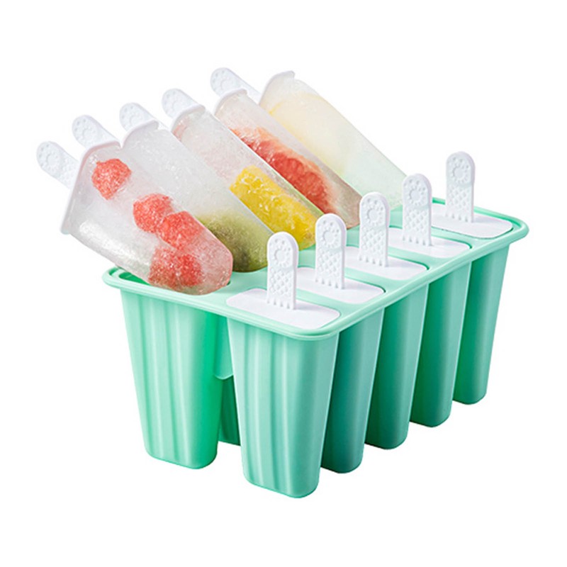 Ice Cream Mould 10 Grids Food Grade Silicone Non Stick