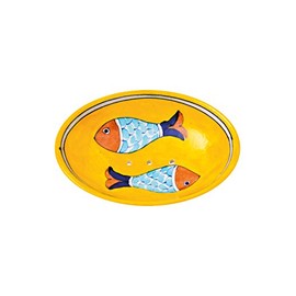 Tranquillo Ceramic soap dish handpainted fish with holes for water drainage 13 x 9.5 x 2 cm