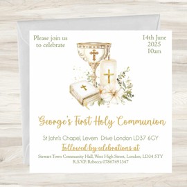 10 Pack First Holy Communion Party Invitations With Envelopes, For Girls & Boys, Suitable For Confirmation, Baptism, Christening.
