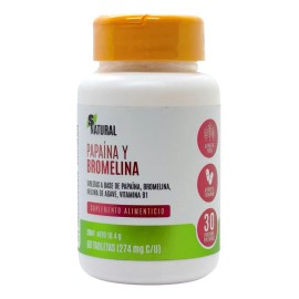 Papaina Bromelina Enzimas Digestivas 60 Capsulas Snatural