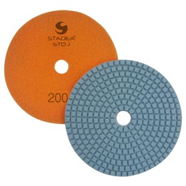 Stadea PPW243D Diamond Polishing Pads 5" For Concrete Terrazzo Marble Granite Countertop Floor Wet Polishing, Grit 200 - Pack of 5