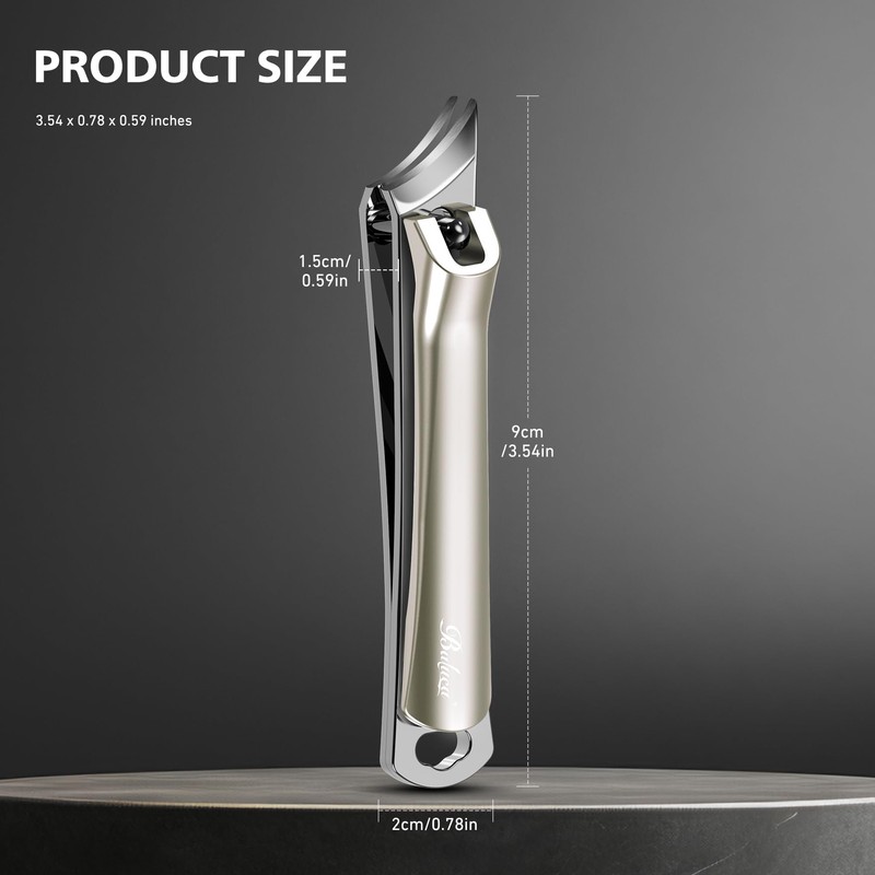 BALUCA Slanted Blade Ingrown Toenail Clippers for Thick Toenails, Angled