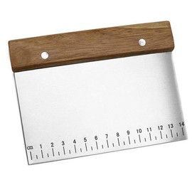 Stainless Steel Pastry Scraper - Dough Bench Scraper Bread Cutter Chopper with Non-Slip Wooden Handle and Measuring Scales for Kitchen,Pastry Scraper, Pastry Cutter, Dough Scraper
