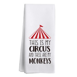 TEOUIOS Funny Hand Towels Tea Towels for Kitchen with Funny Sayings, Single Towel Monkey Decor, Absorbent Kitchen Dish Towels, Kitchen Dishcloths Decor House Warming Gifts for Men, Women
