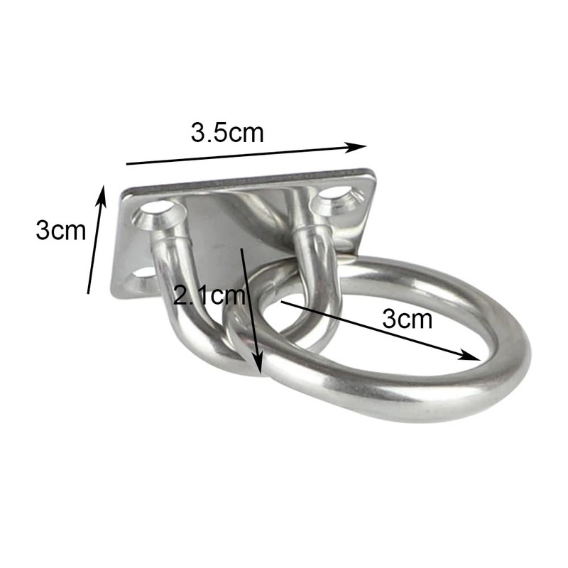 BuuyyBann 4 Pcs Stainless Steel Ceiling Hook Durable Square Pad