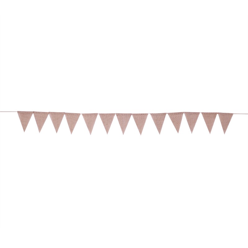 Linen Bunting Banner with 48pcs Flags Wedding Party Holiday Celebration