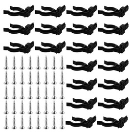 Kitchen Pedestal Mounting Clips Pack of 20 - Kickboard Clips for 32-36 mm Kitchen Feet with 40 Screws | Robust Skirting Board Holder, Black