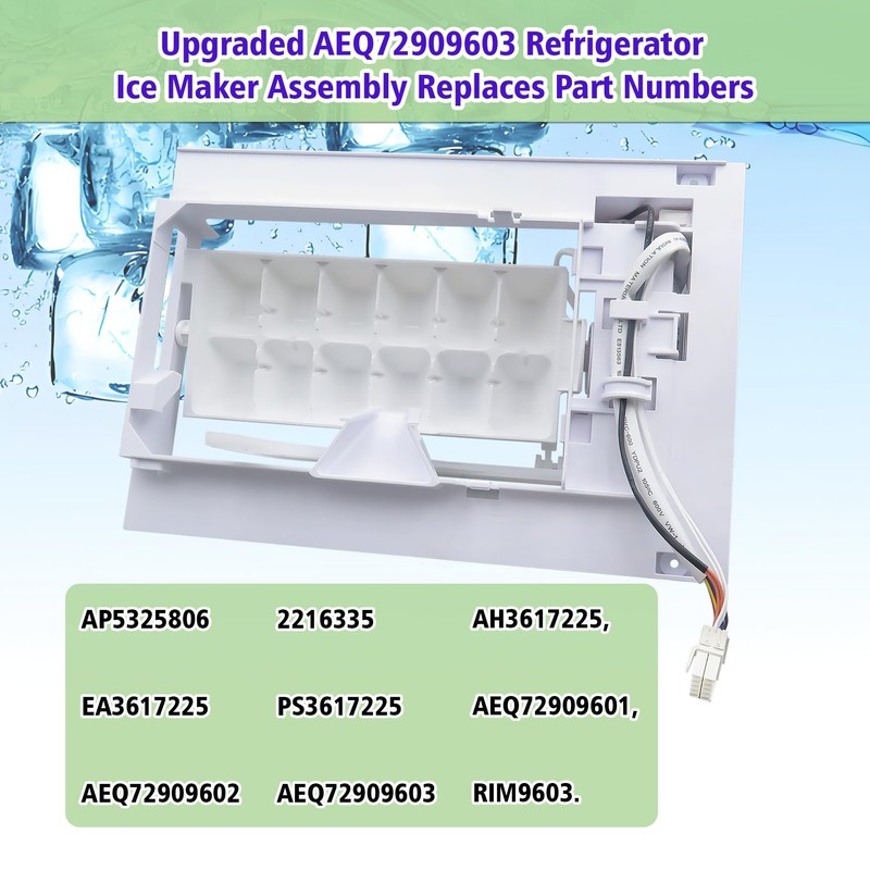 Upgraded Refrigerator Ice Maker Assembly AEQ72909603 AEQ72909602 Compatible with LG