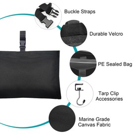 Boat Cover Sand Bags Weights, Weighted Bags Fit for Boat Mooring Covers Car RV Cover, 900D Marine Grade Sand Bags for Weight, Windproof Weighted Sandbags Tarp Weights & Tarp Clip Boating Accessories