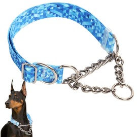 martingale no pull collar，Stainless Steel Chain Martingale Collar For Dogs, No Pull Slip Cinch Choker Choke Heavy Duty Dog Collar
