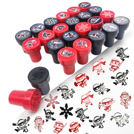 LTHOENG Pack of 24 Ninja Party Bags Children's Birthday Stamps, Children's Birthday Party Favours, Birthday Gifts for Boys and Girls, Advent Calendar Contents and Small Gifts for Children