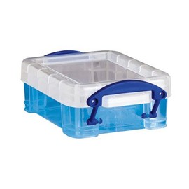 Really Useful Box 6 x Storage Boxes 0.07 Litres with Lid Transparent