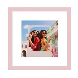 Vittanly 12x12 Picture Frame, Engineered Wood with Shatter Resistant Plexiglass, Display Pictures 8x8 with Mat or 12x12 without Mat, Square Frame for Wall Mounting, Home Decor, Pink, 1 Pack