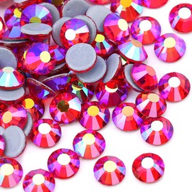 Jollin 576pcs Hotfix Crystal Flat Back Rhinestones Glass Diamonds for Crafts Crafts Decorations Clothes Shoes 6.4mm SS30 Siam AB