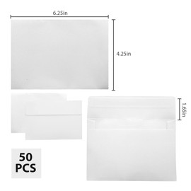 50 Pack White A4 Envelopes - 4x6 Envelopes for Invitations - Printable, Self-Sealing for Photos, Cards, Mailings - Wedding Occasion