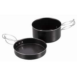 Captain Stag UY-7104 Cooker, Pot, Aluminum, Mounted Cooker, 5.5 inches (14 cm), Full Capacity 3.4 fl oz (1.1 L), Storage Bag, Made in Tsubame Sanjo, Black