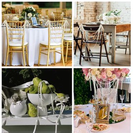 OTGMGCB Pearl Wedding Chair Decor, Pearl Beaded Chair Back Garland Sash, Pearl Decorations for Party and Wedding (White)