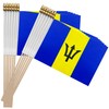 TSMD Barbados Stick Flag Barbadian Small Mini Hand Held Flags,5x8