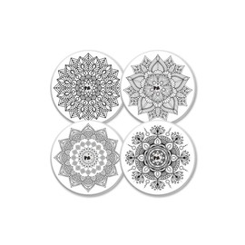 MySweetStitch Freestyle Libre 1 & 2 Sensor Sticker Set of 4 Mandala with Ventilation Hole Made in Germany