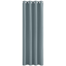 PONY DANCE Home Decorative Door Curtain - 84 inch Long Curtain Thermal Insulated Blackout Curtain Material Eyelet Curtain for Bedroom/Living Room, 52x84 inch, 1 Panel, Greyish Blue