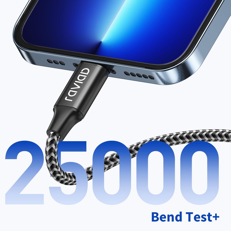 Raviad Phone Charging Cable [3 Pack 2 M] Nylon.