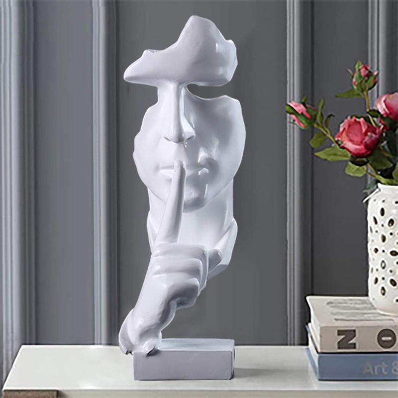 White Home Decoration, Face Statue, Modern Abstract Art Sculpture Decoration,