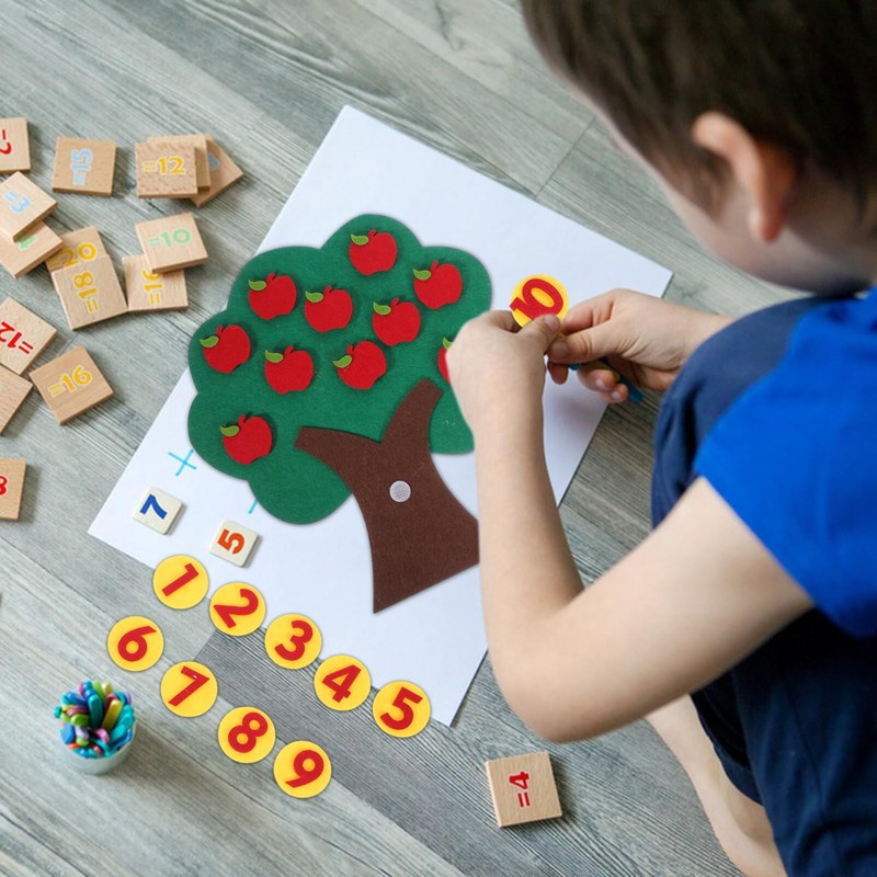 NUOBESTY Addition Subtraction Math Games Teaching Numbers Felt Tree Board