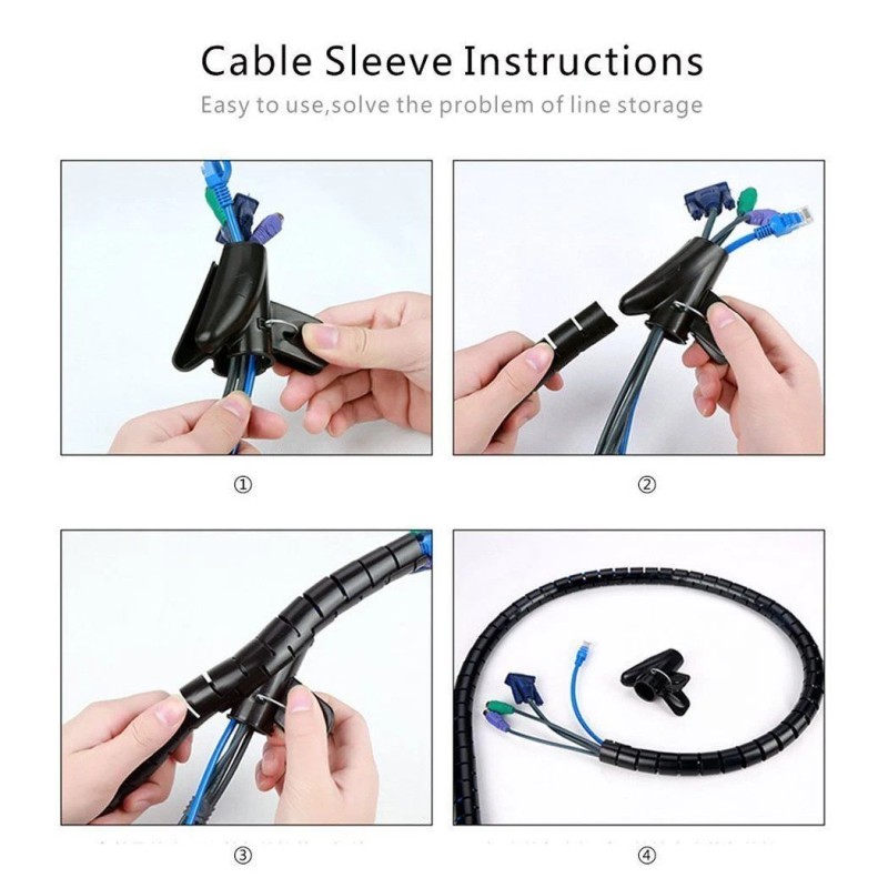 Evriholder Cable Zipper Cord Organizer Kit, BLACK, Medium , New,
