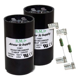 (2) Pack, 72-88 uF x 330 VAC - BMI/USA Start Capacitor # 092A072B330BD4A with Bleed Resistor