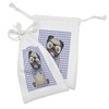 Ambesonne Pug Fabric Pouch Set of 2, Nerdy Glasses and