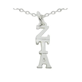 Sorority Things Zeta Tau Alpha Greek Sorority Lavalier Drop Charm Pendant with Necklace Chain 18 inches