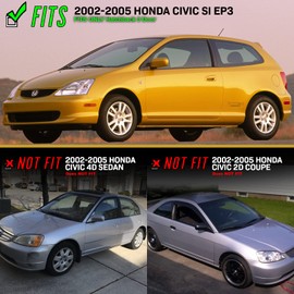 USR DEPO 02-05 Civic 3D Side Marker Lights - Smoke Lens Bumper Side Markers Lamps Set (Left + Right) Compatible with 2002-2005 Honda Civic Si EP EP3 3 Doors Hatchback (Smoked 2 Pieces Front or Rear)