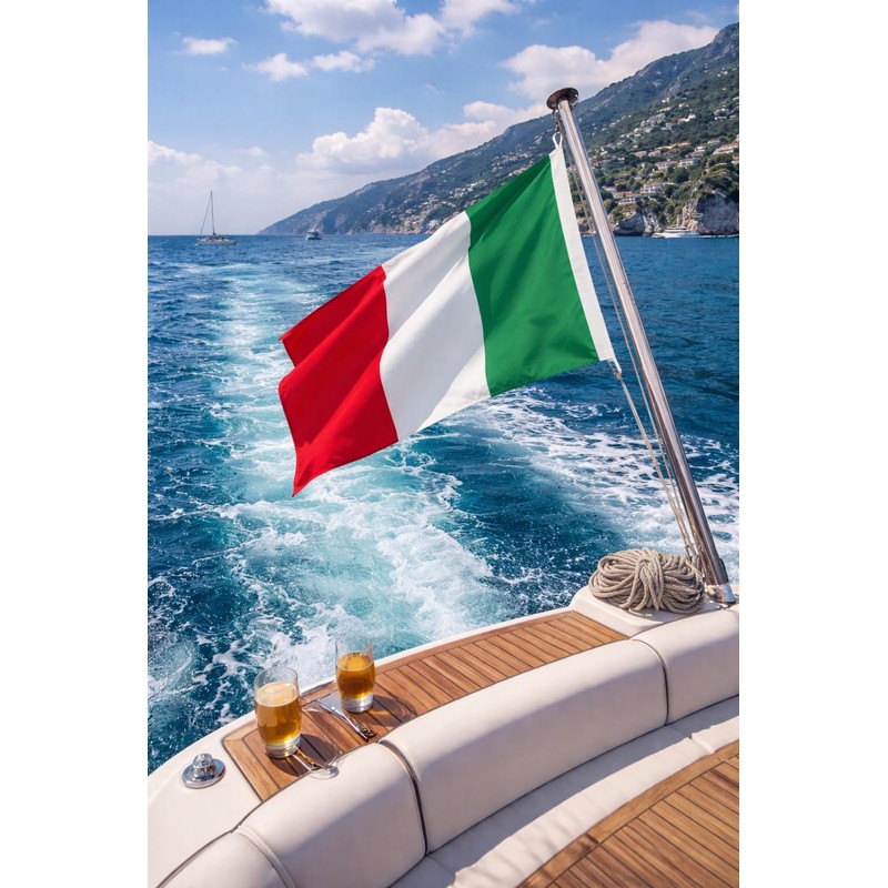 FLAGLY Premium Boat Flag Italy 30 x 20 cm -
