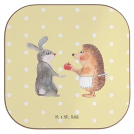 Mr. & Mrs. Panda Drinks Coaster Rabbit Hedgehog Gift Animals Glass Coasters Funny Sayings Coaster Design Heartbreak Good Mood