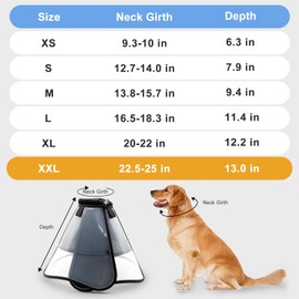 WinWeal Soft Dog Cone for Dogs After Surgery, Breathable Pet Recovery Collar for Large Medium Dogs, Adjustable Dog Cone Collar, Elizabethan Collar (XXL, Black)