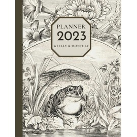 Planner 2023: January to December | Frog Mushroom Cottagecore Vintage Illustration | Monthly and Weekly Planner 2023 | Monthly Reflection Journal | Plenty of Space for Personal Reflection
