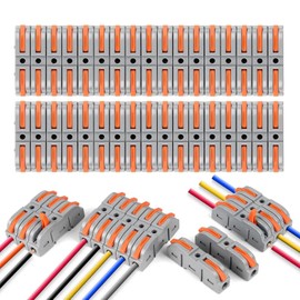 Wago Clamps Connection Clamp with Lever, Wago Feed-Through Connectors Cable Connector with 4 mm² Conductor Clamp for DIY Projects, Pack of 40